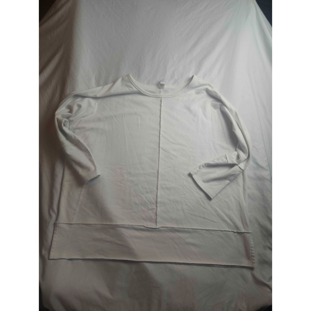 Spanx Sweatshirt Women 1X Plus White Minimalist Loungewear Clean Girl Athleisure
